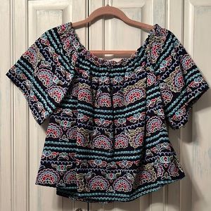 Aqua Embroidered Blouse